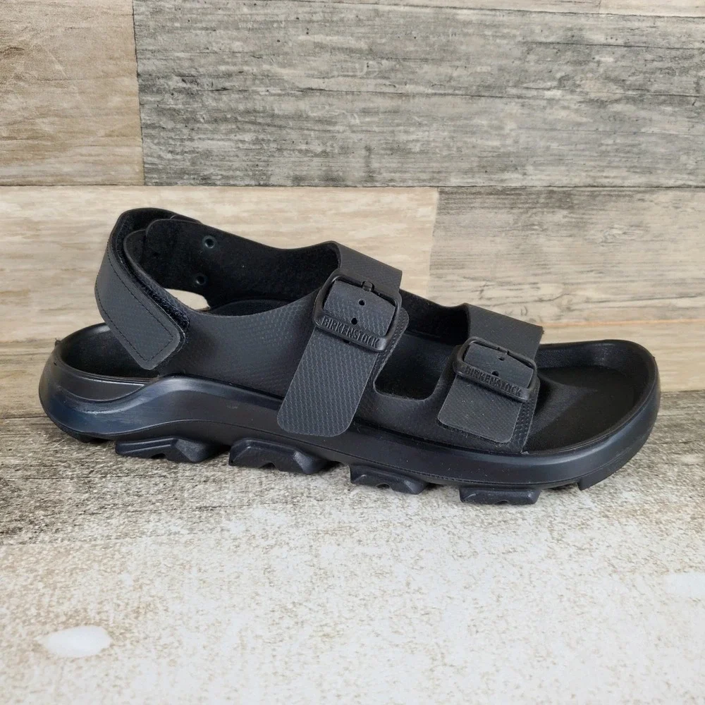 Birkenstock Mogami Terra Womens Sandals Sz 7.5 Apex Black Adjustable Slingback